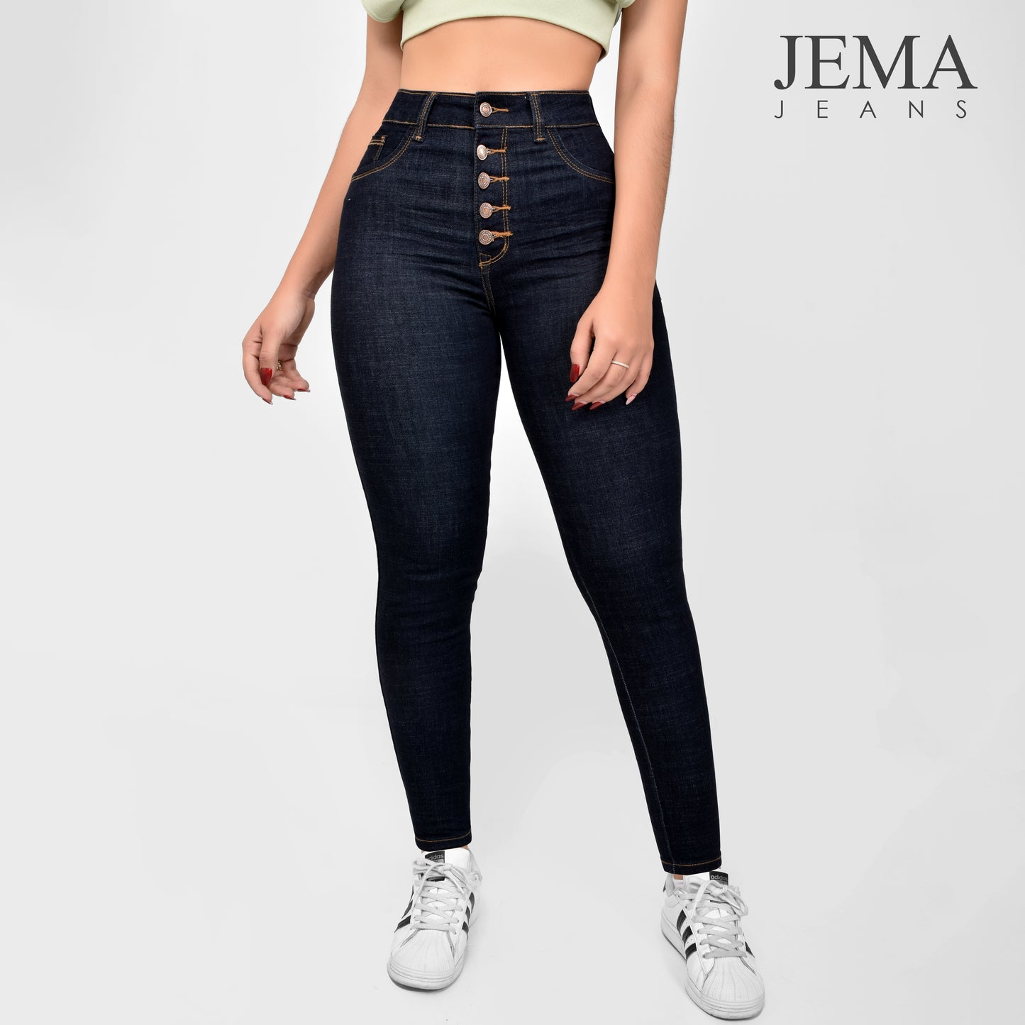 4. Jeans Skinny Tiro Alto Ref 1019