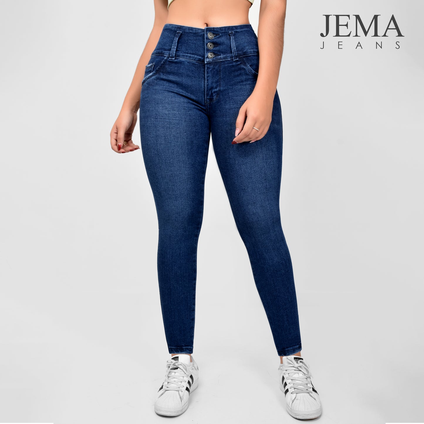 Jeans Skinny Tiro Alto Ref 1021