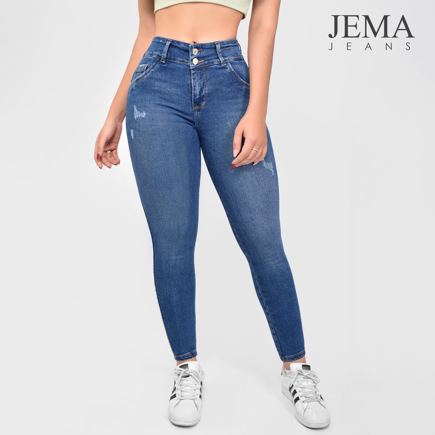 2. Jeans Skinny Tiro Alto Ref 1022
