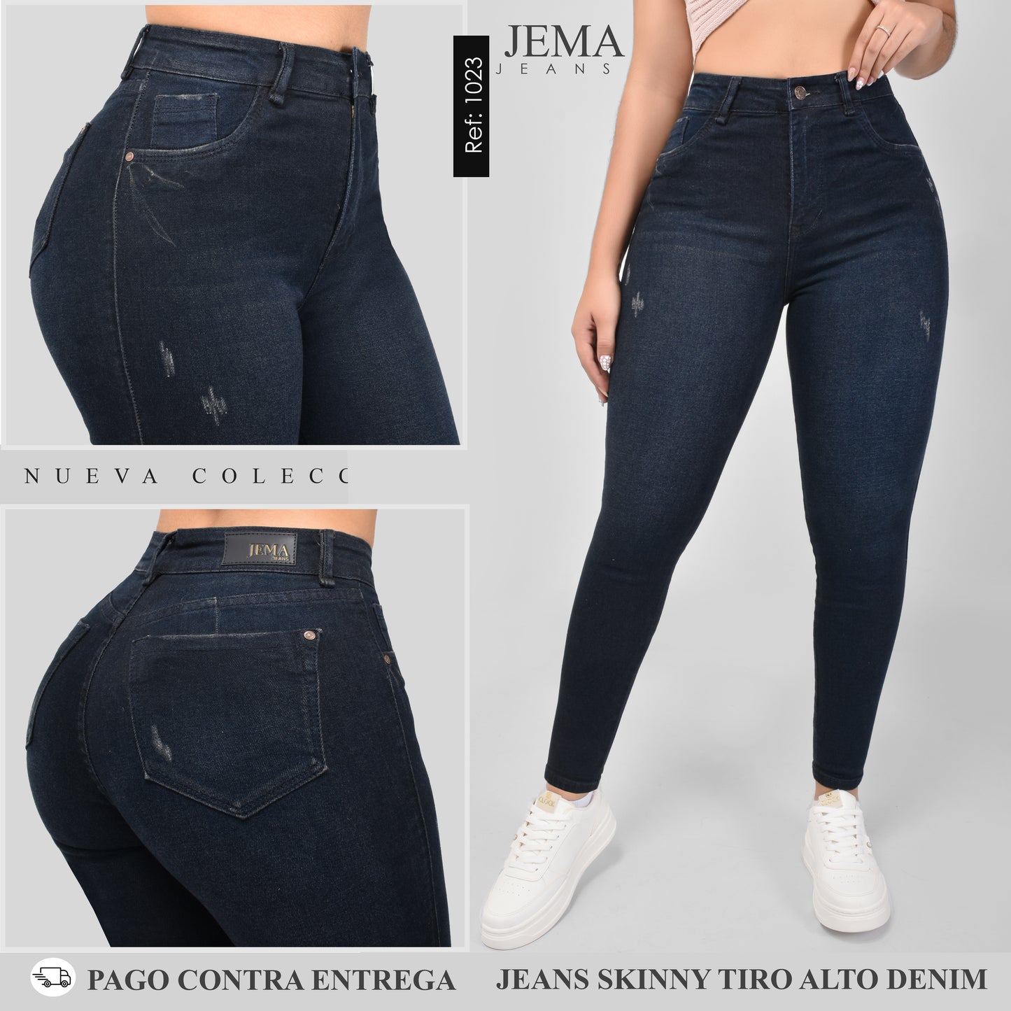 1. Jeans Skinny Tiro Alto Ref 1023