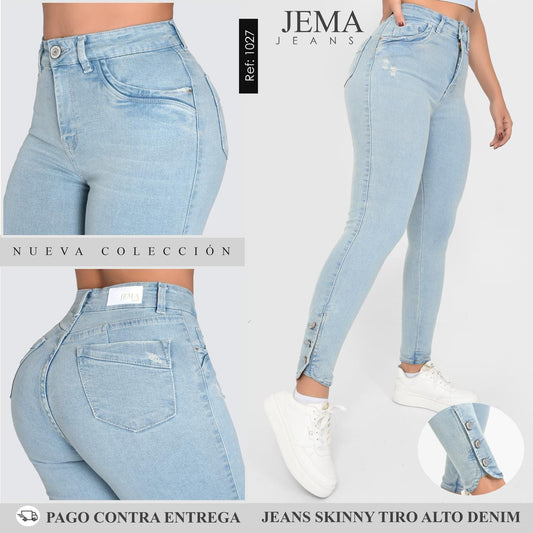 1. Jeans Skinny Tiro Alto Ref 1027