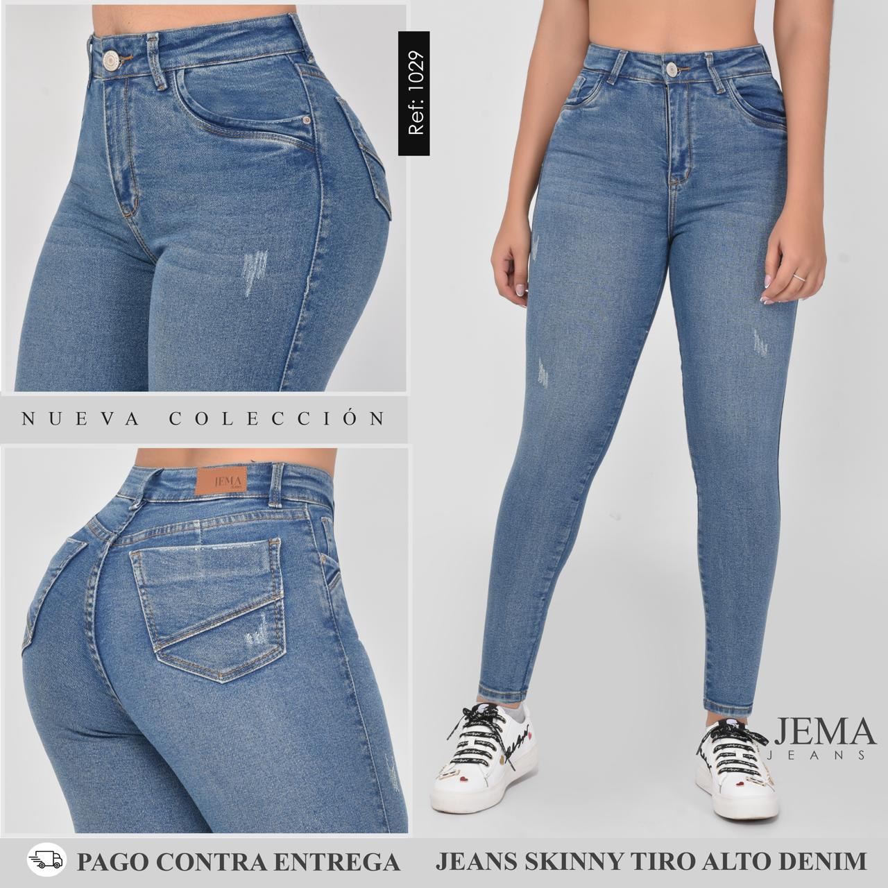1. Jeans Skinny Tiro Alto Ref 1029