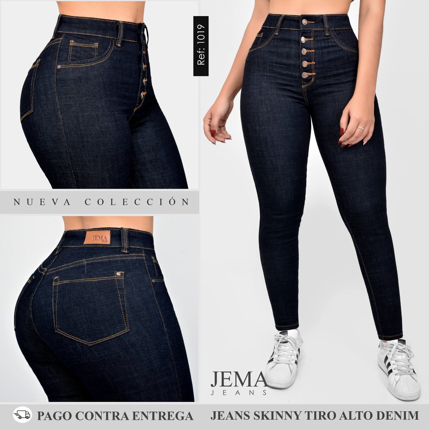 4. Jeans Skinny Tiro Alto Ref 1019