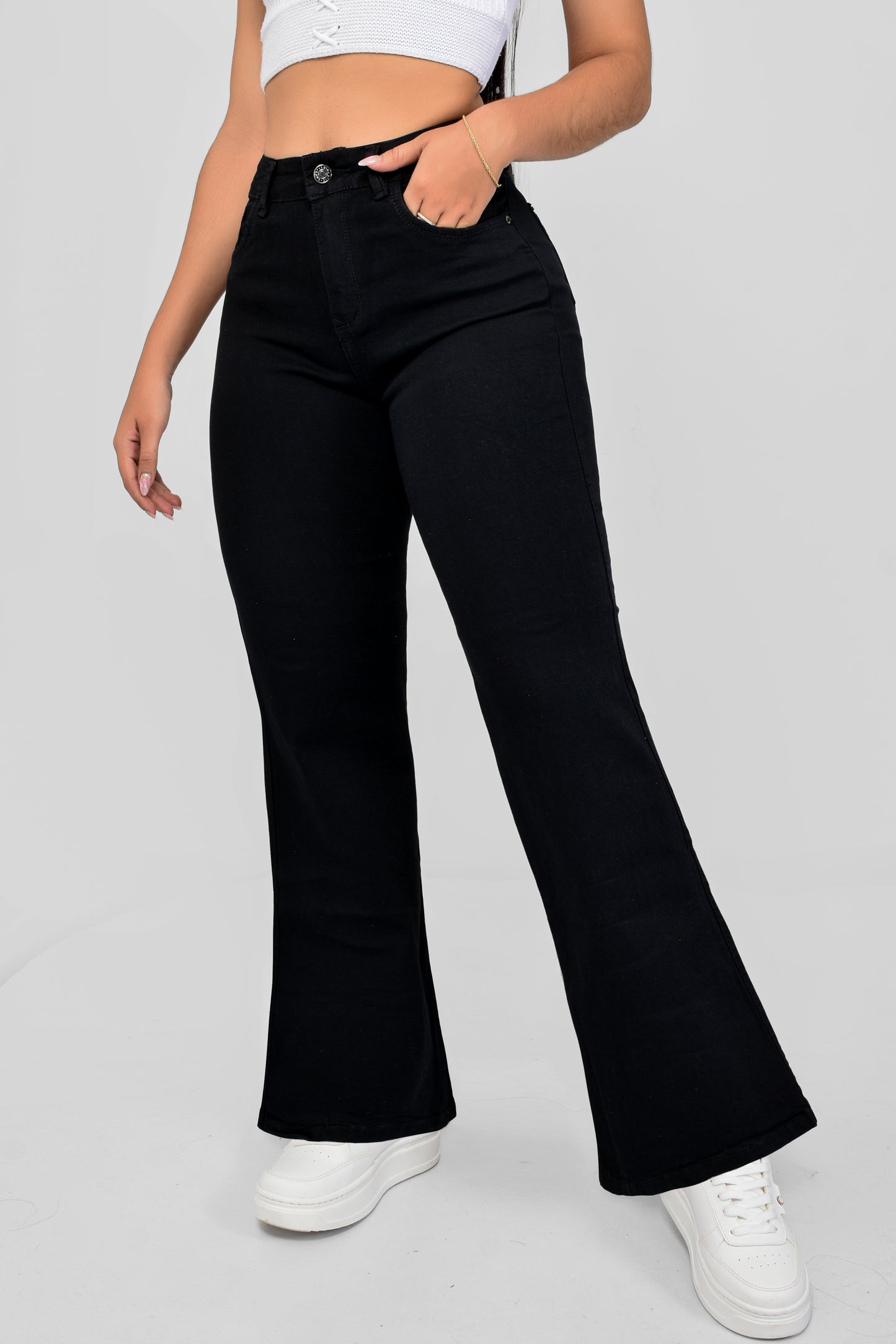 Jeans Flare Tiro Alto Ref 5008