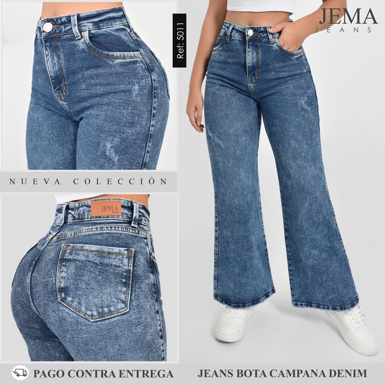 5. Jeans FLARE Bota ancha Tiro Alto Ref 5011