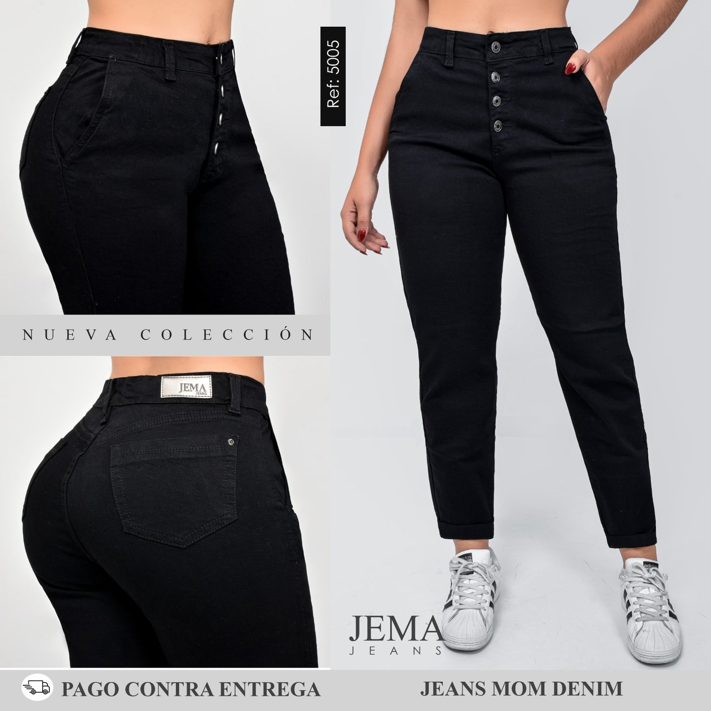 Jeans Mom Tiro Alto Ref 5005