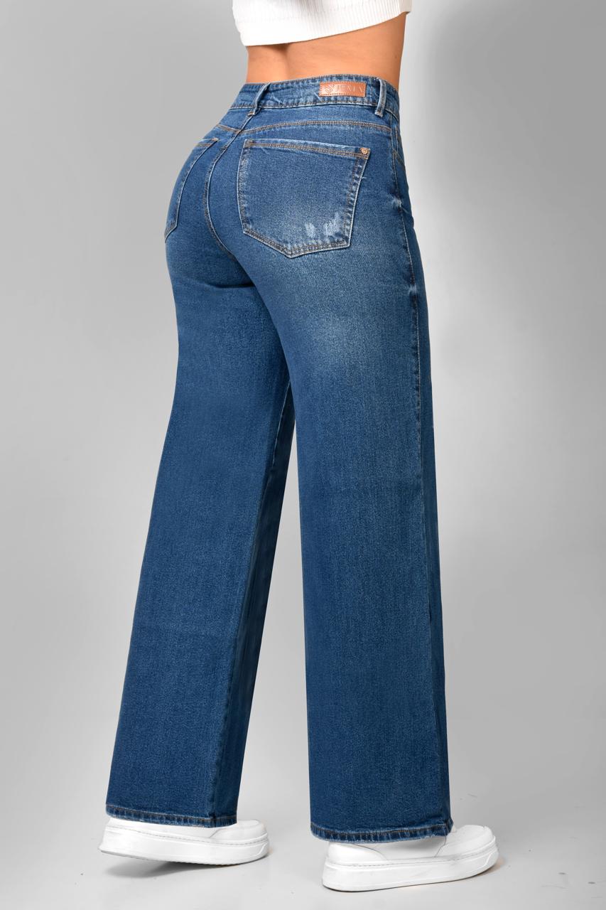 Jeans WID LEG Denim Tiro Alto Ref 5024