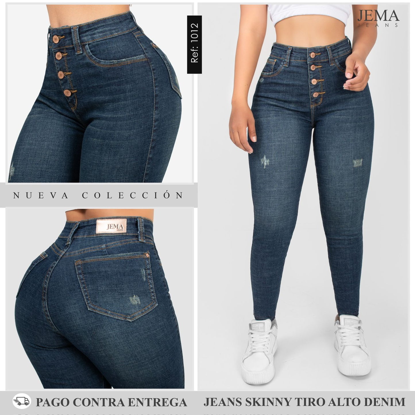 1. Jeans Skinny Tiro Alto Ref 1012