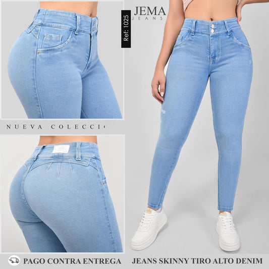1. Jeans Skinny Tiro Alto Ref 1025