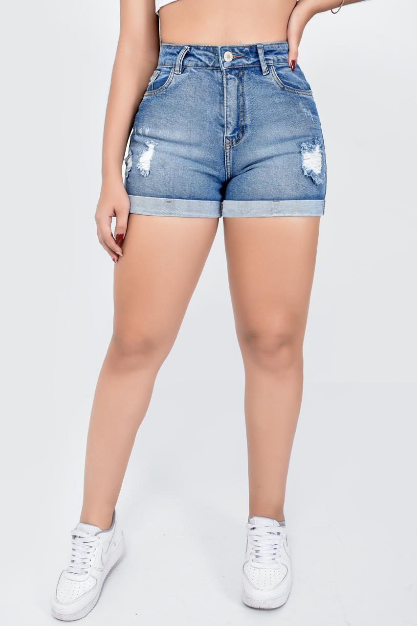 1. Short Denim Tiro Alto Ref 9001