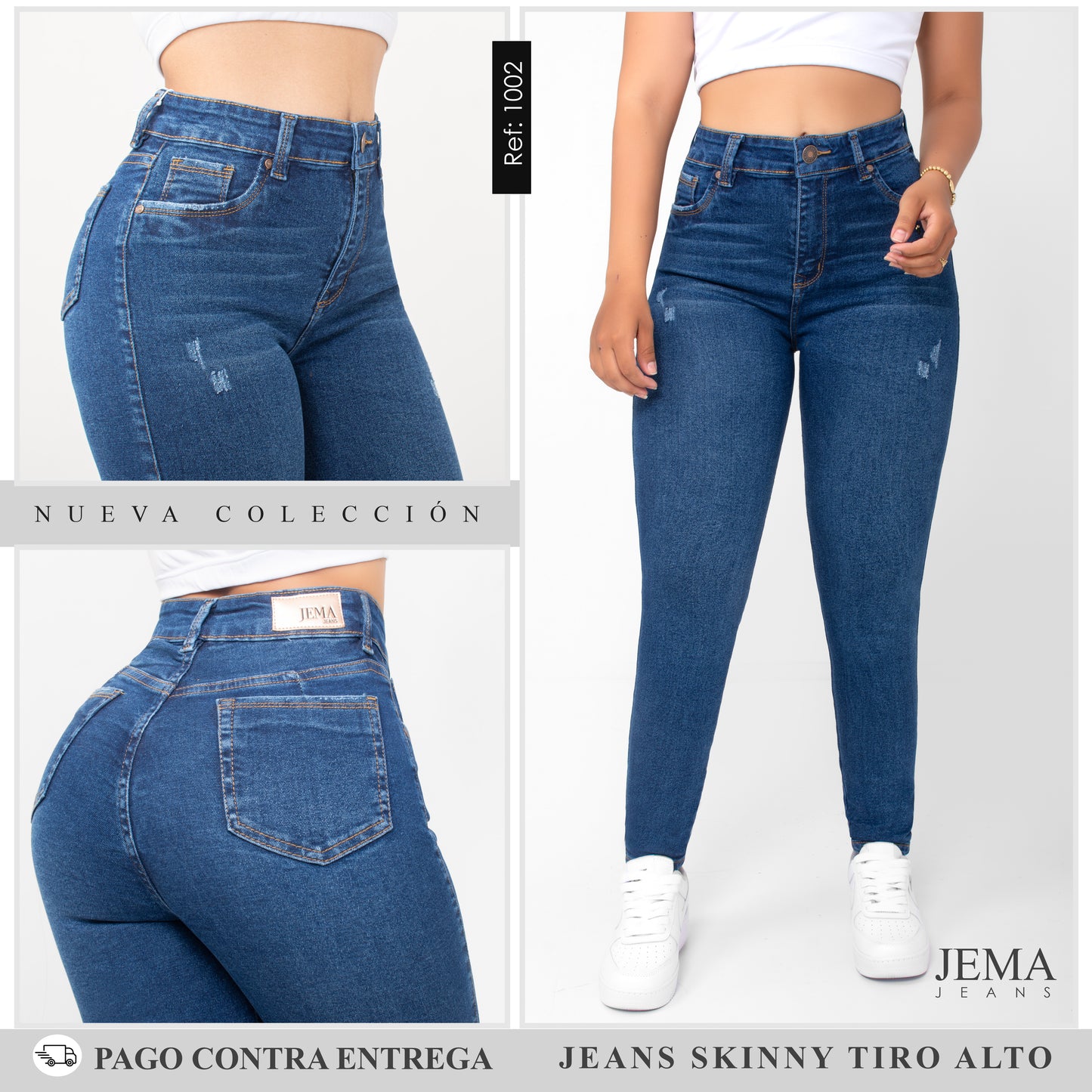 Jeans Skinny Tiro Alto Ref 1002