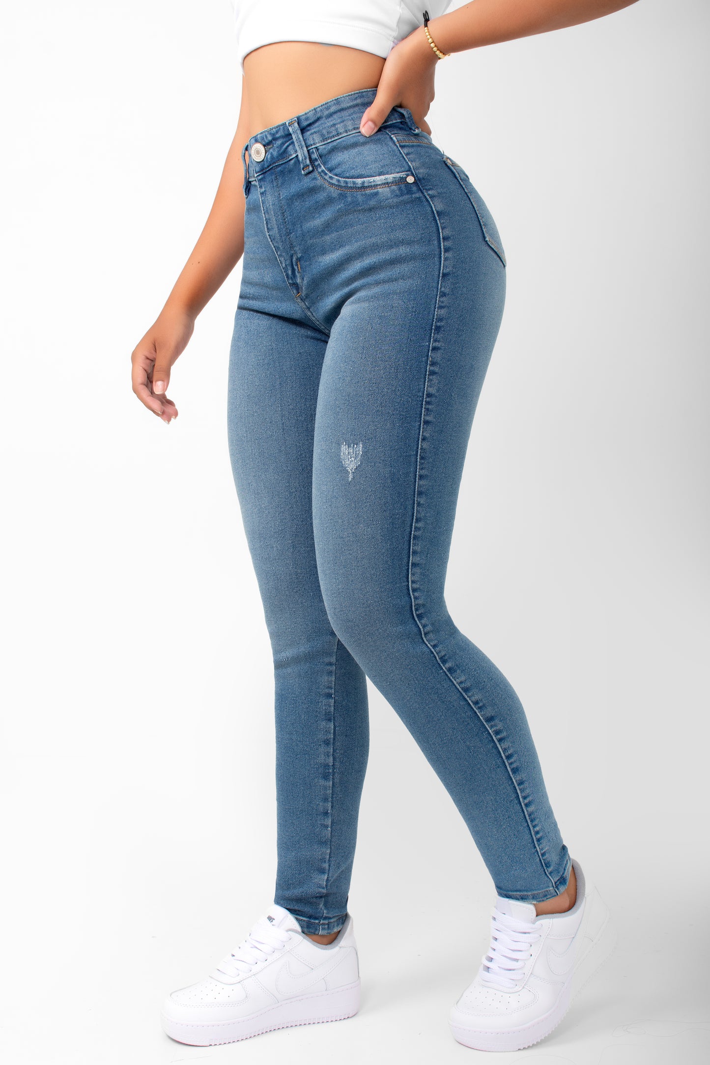 Jeans Skinny Tiro Alto Ref 1004