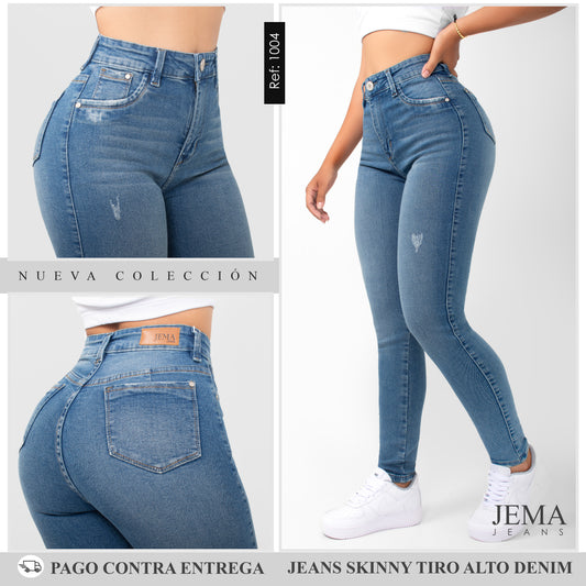 Jeans Skinny Tiro Alto Ref 1004