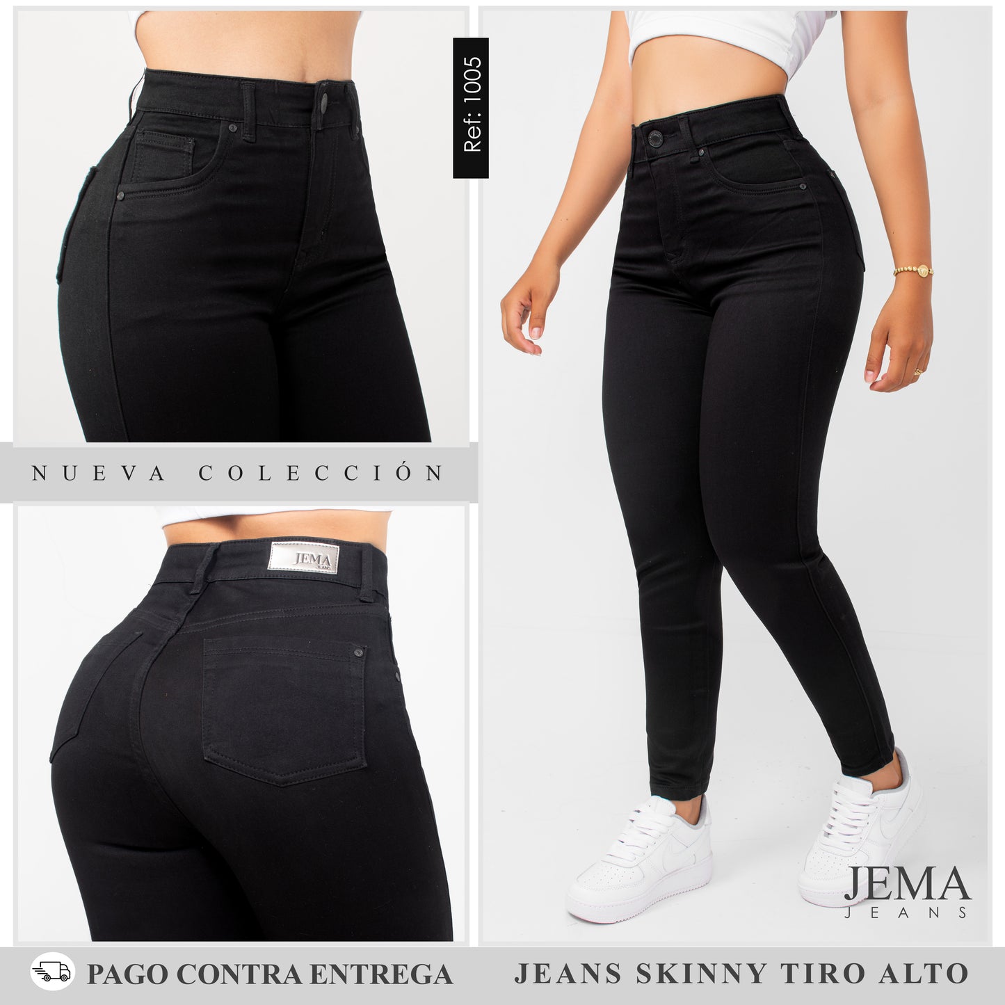 Jeans Skinny Tiro Alto Ref 1005