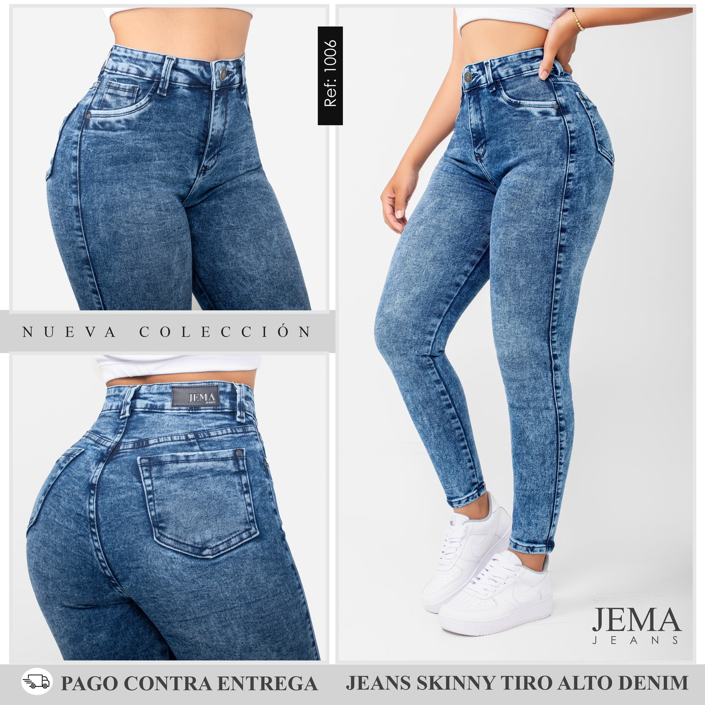 Jeans Skinny Tiro Alto Ref 1006