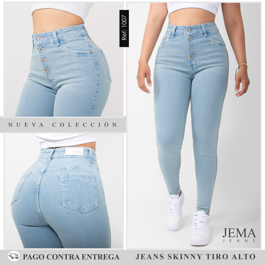 Jeans Skinny Tiro Alto Ref 1007