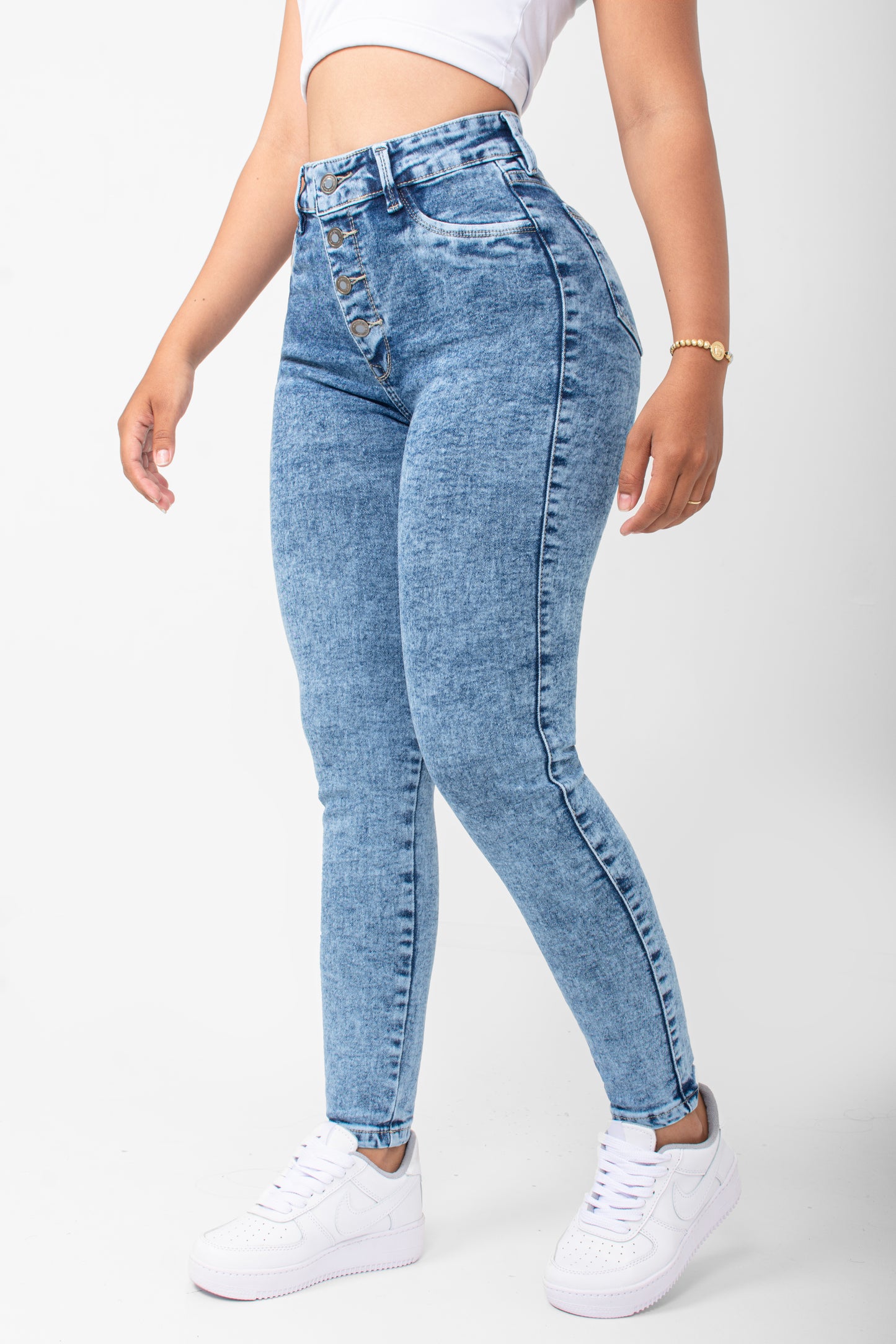 Jeans Skinny Tiro Alto Ref 1008