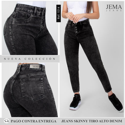 Jeans Skinny Tiro Alto Ref 1014