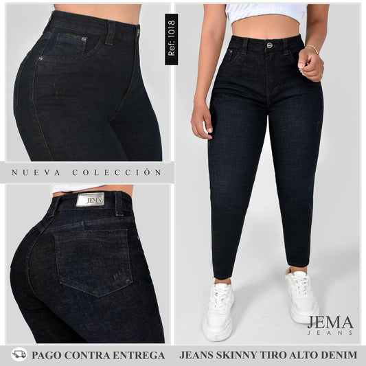 Jeans Skinny Tiro Alto Ref 1018