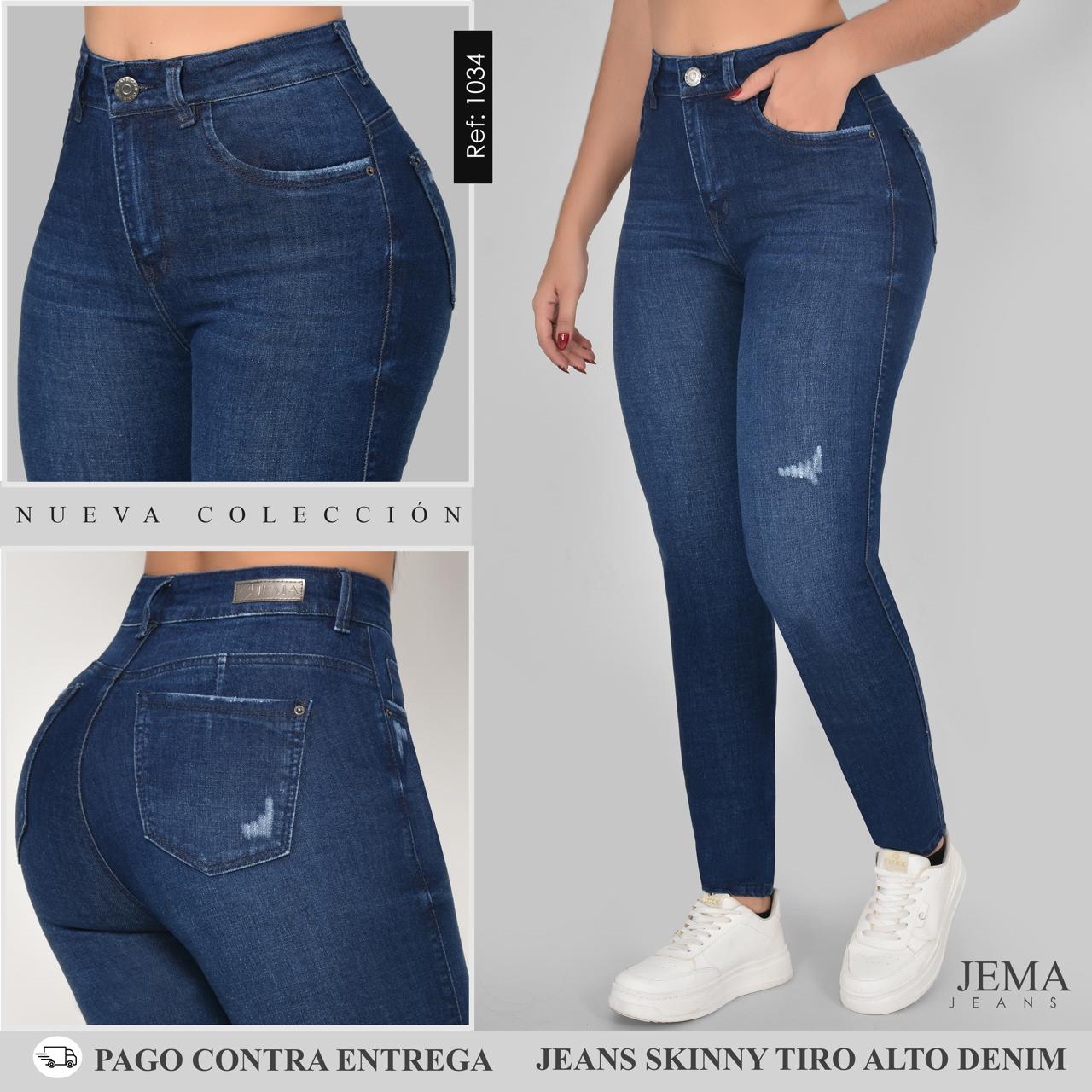 1. Jeans Skinny Tiro Alto Ref 1034