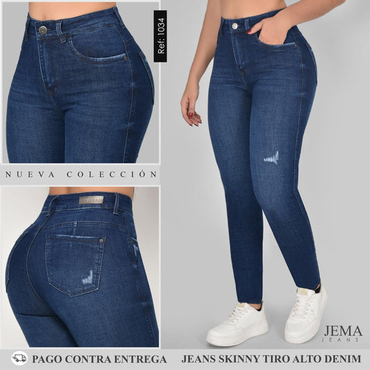 1. Jeans Skinny Tiro Alto Ref 1034