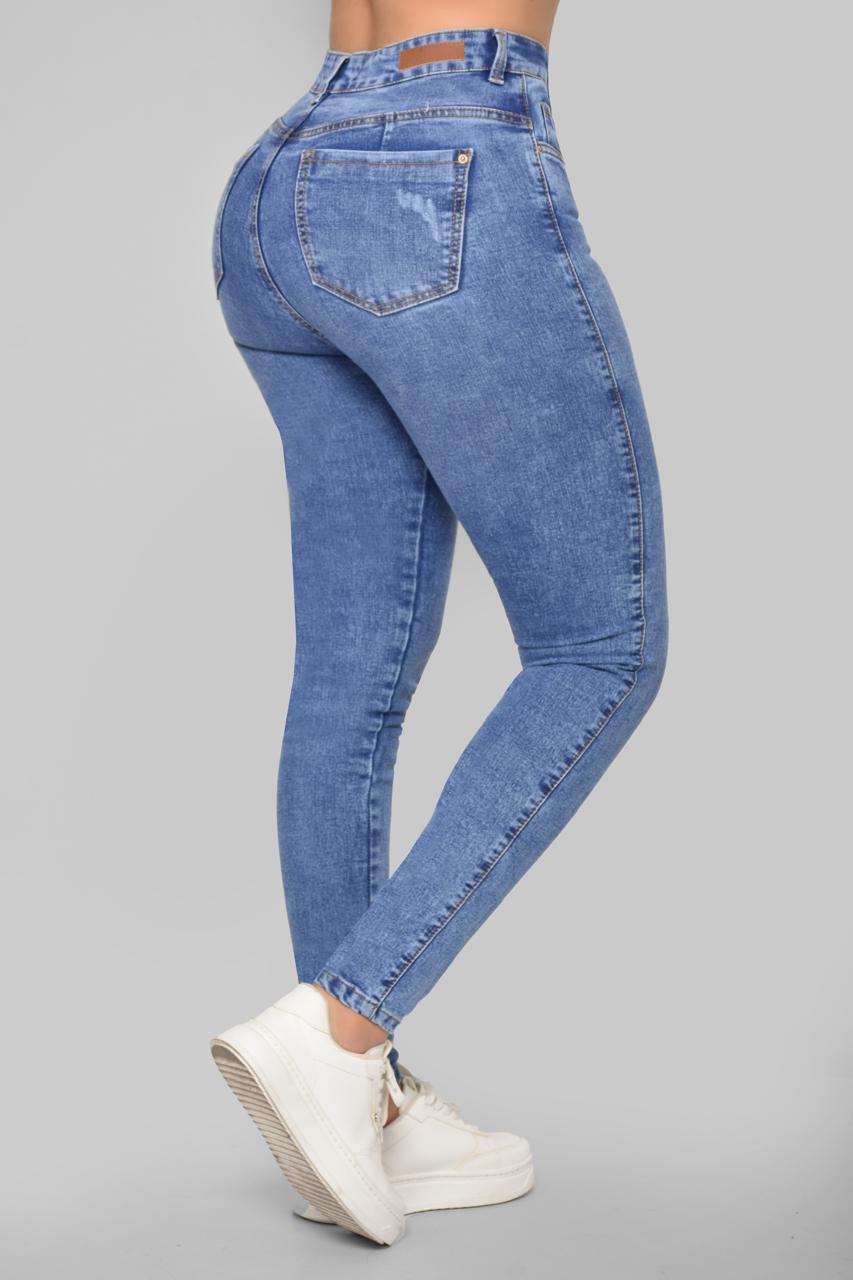 1. Jeans Skinny Tiro Alto Ref 1035