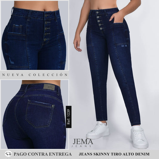 1. Jeans Skinny Tiro Alto Ref 1039