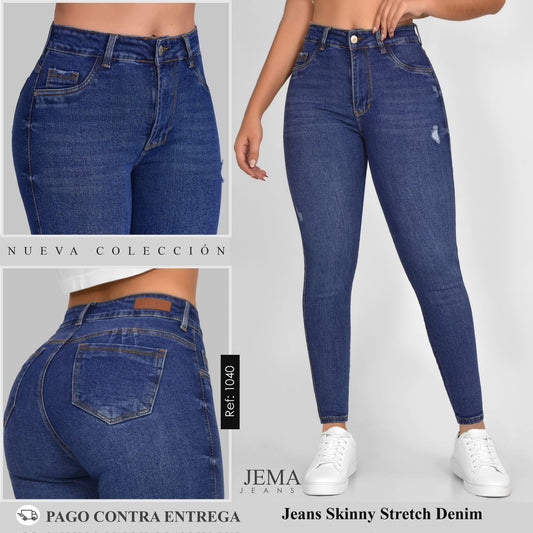 1. Jeans Skinny Tiro Alto Ref 1040
