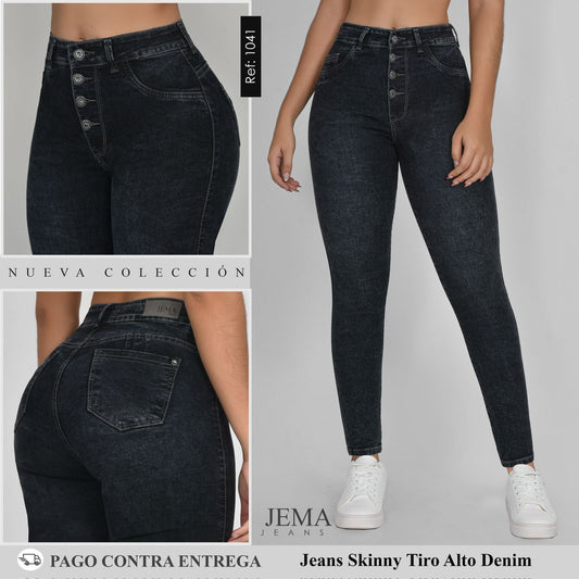 1. Jeans Skinny Tiro Alto Ref 1041