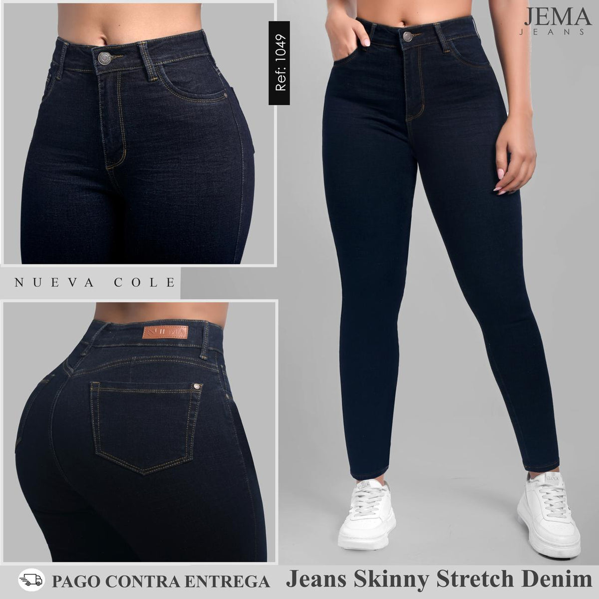 1. Jeans Skinny Tiro Alto Ref 1049