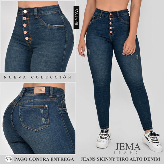 Jeans Skinny Tiro Alto Ref 1030