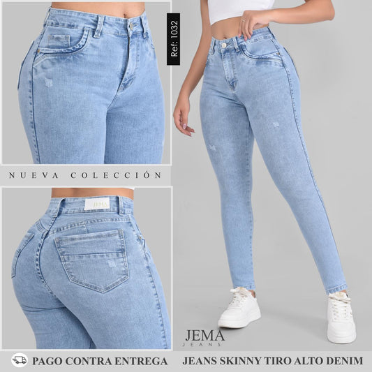 1. Jeans Skinny Tiro Alto Ref 1032