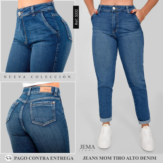 Jeans Mom Tiro Alto Ref 5002