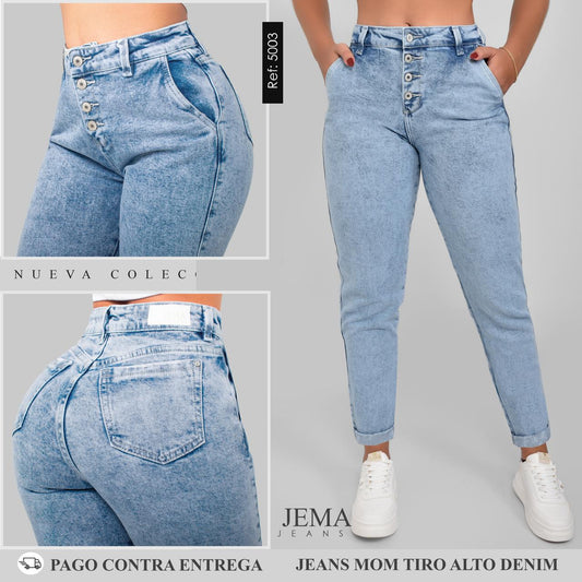 Jeans Mom Tiro Alto Ref 5003