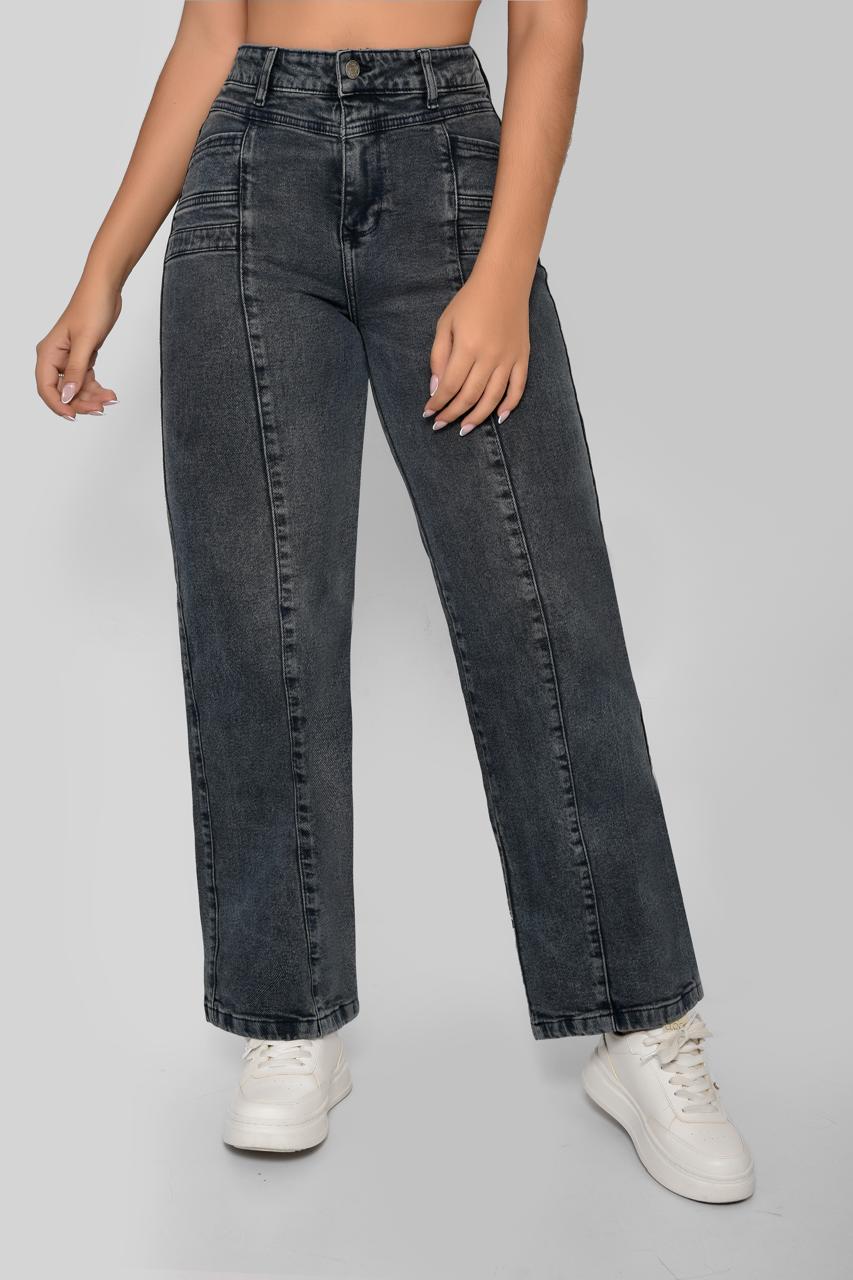 Jeans  Straight Denim Tiro Alto Ref 5015