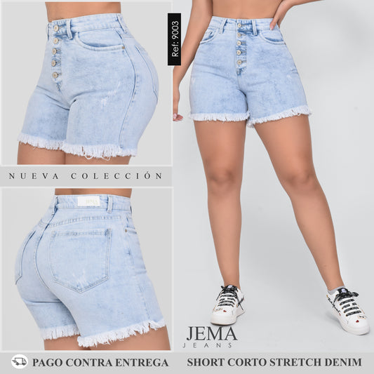 1. Short Denim Tiro Alto Ref 9003