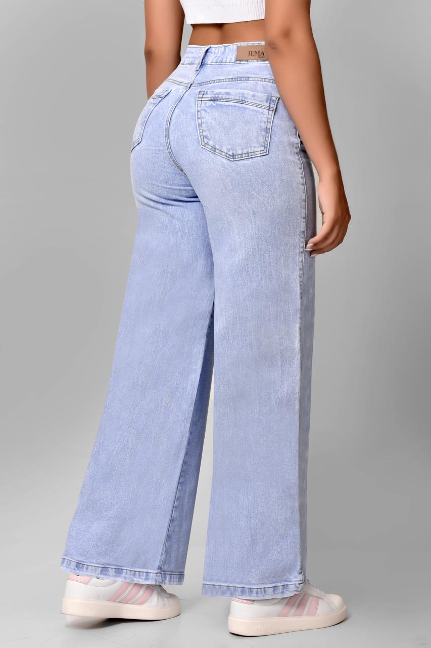 Jeans WID LEG Denim Tiro Alto Ref 5023