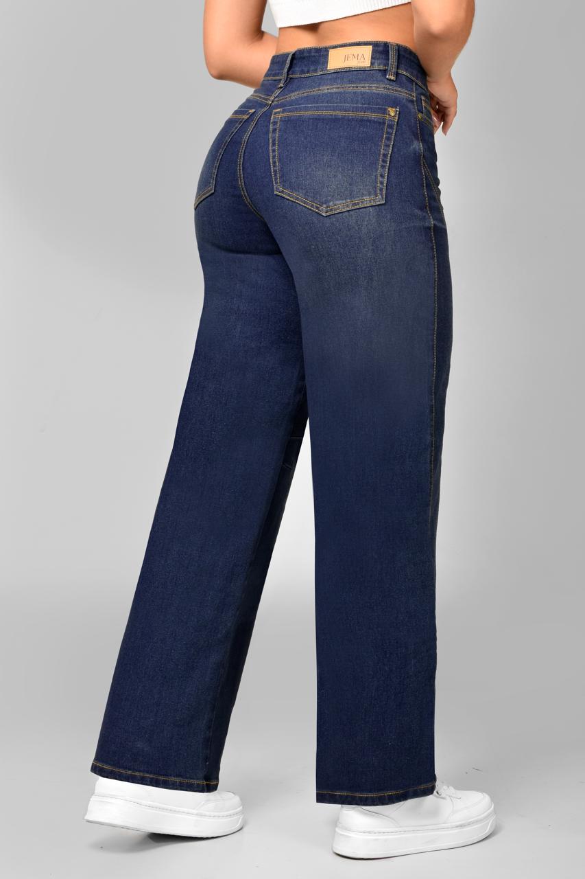 Jeans  Straight Denim Tiro Alto Ref 5025