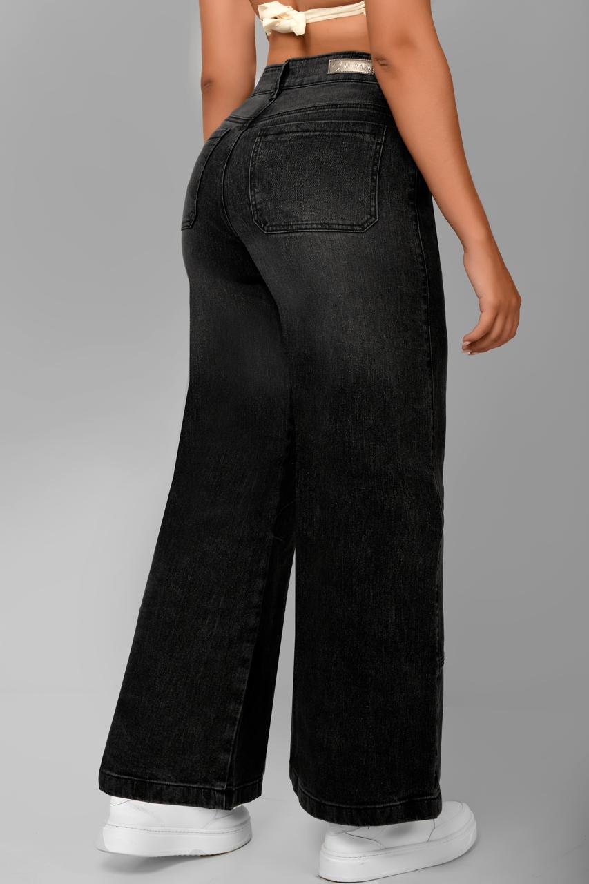 Jeans WID LEG Denim Tiro Alto Ref 5030