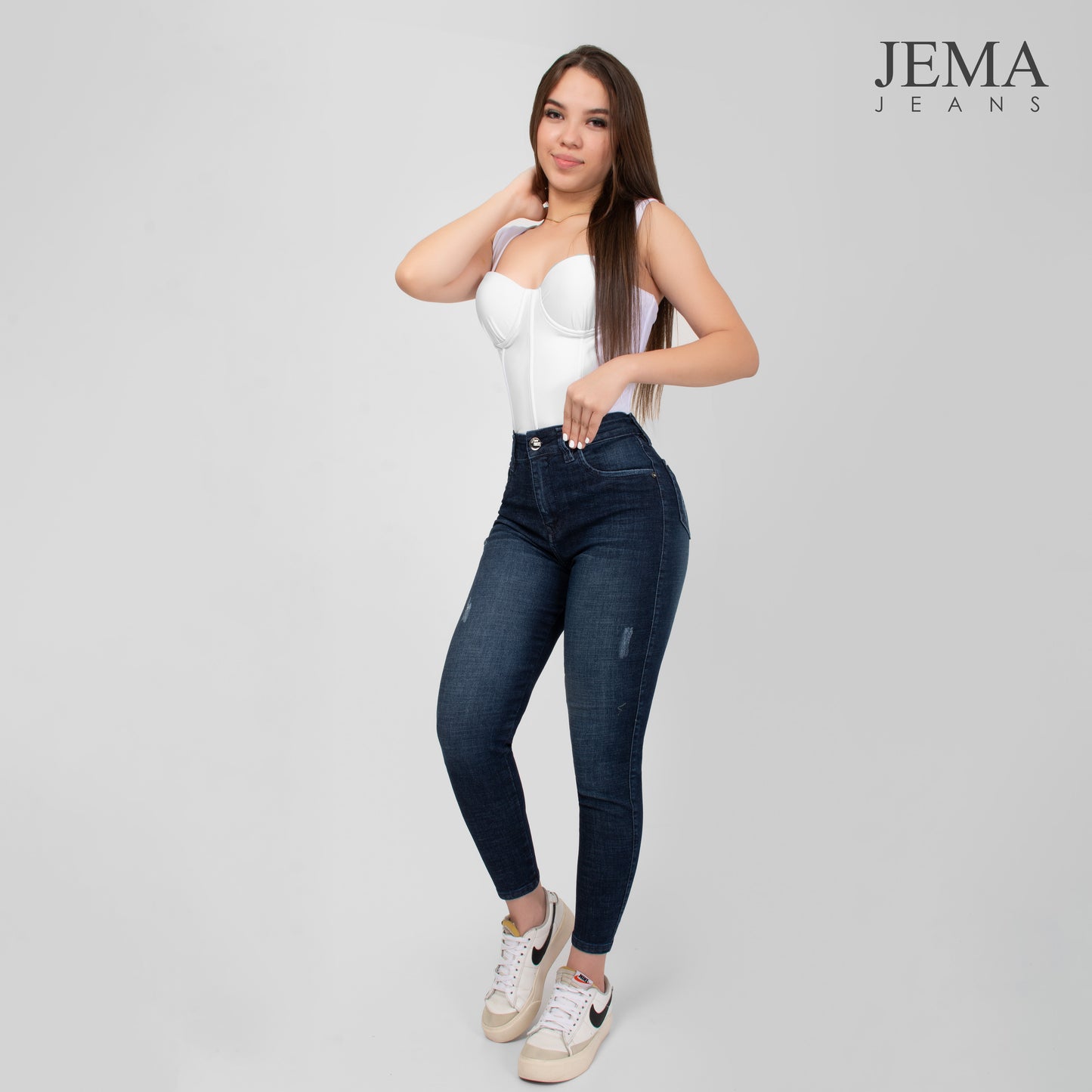 Jeans Skinny Tiro Alto Ref 1013