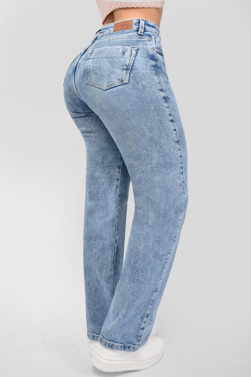 Jeans  Straight Denim Tiro Alto Ref 5006