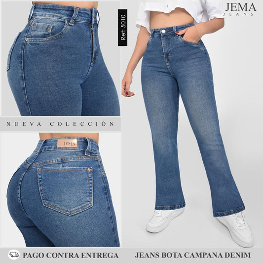 5.Jeans Bota Campana  Tiro Alto Ref 5010