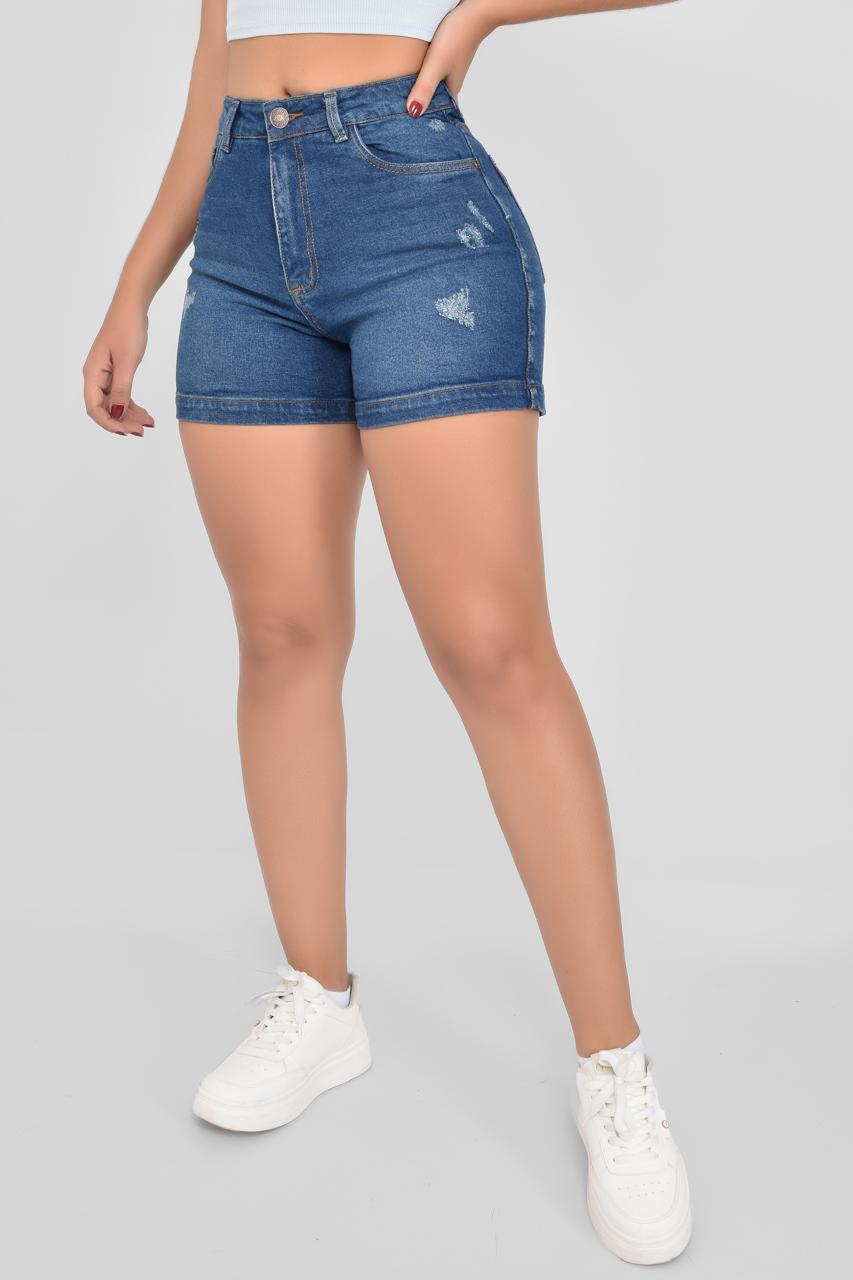 1. Short Denim Tiro Alto Ref 9002
