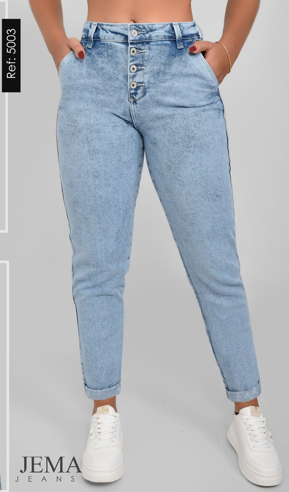 Jeans Mom Tiro Alto Ref 5003