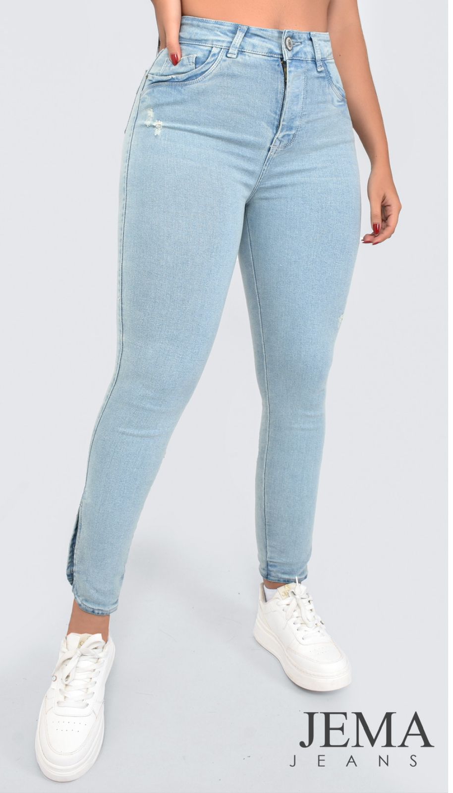 1. Jeans Skinny Tiro Alto Ref 1027